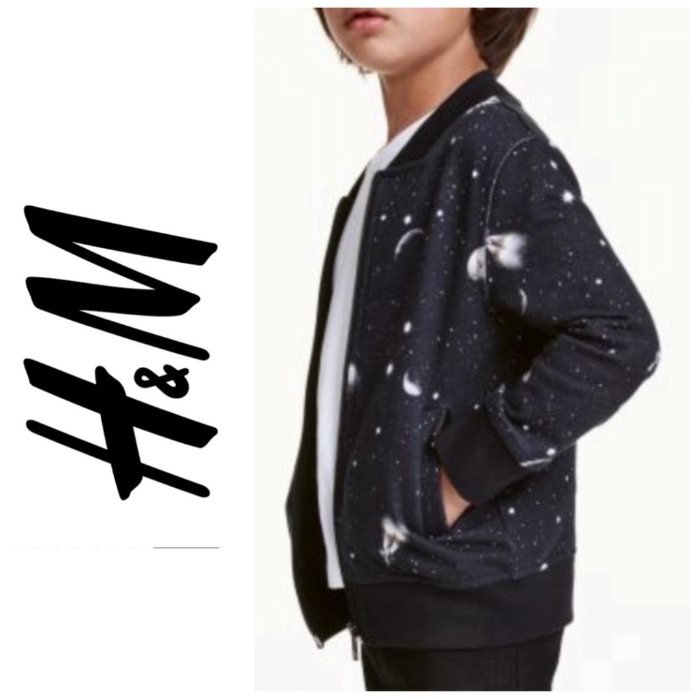 H&M Out Of This World bomber jacket with space galaxy print